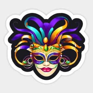 Carnival Reverie Dynamic Designs For Mardi Gras Revelry Sticker